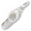 Sterling Silver Flip Flop Charm with Synthetic Diamonds