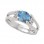 Sterling Silver Oval Blue Topaz with Diamond Ring