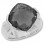 Sterling Silver Cushion Cut Black Onyx Ring