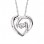 Sterling Silver Shimmering Diamond Heart Necklace