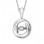 Sterling Silver Shimmering Diamonds Simple Circle Necklace