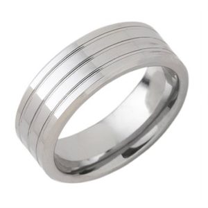 8MM Tungsten Steel Flat Wedding Band