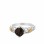 18K Yellow Gold With Sterling Silver Designer Stackable Smokey Quartz Ring