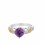 18K Yellow Gold with Sterling Silver Designer Amethyst Stackable Ring