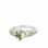18K Yellow Gold with Sterling Silver Designer Green Amethyst Stackable Ring