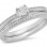 10K White Gold Bridal Set with 0.10CT Diamond Total Weight
