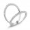 Sterling Silver with Synthetic Diamonds Split Shank Knuckle Ring
