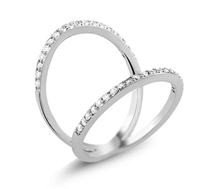 Vierde Vertrek naar Gewoon Sterling Silver with Synthetic Diamonds Split Shank Knuckle Ring - Garris  Jewelers