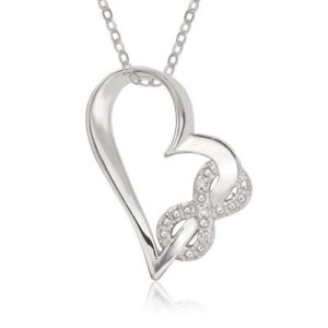 Sterling Silver Open Heart w/ Infinity Necklace