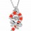 Sterling Silver Dancing Synthetic Diamond Candy Cane Necklace