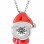 Sterling Silver Dancing Synthetic Diamond Santa Necklace