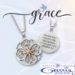 Sterling Silver with Rose Gold Accents Grace Collection Disc Necklace