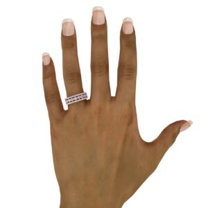 Triple-Row Diamond Patterned Band