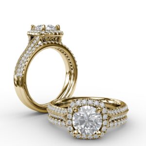 Cushion Halo Engagement Ring