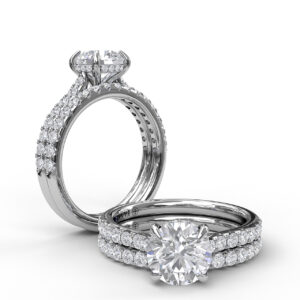 Classic Engagement Ring with a Subtle Diamond Splash