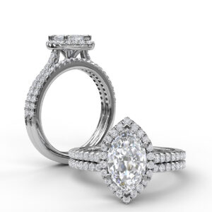 Marquise Diamond With Halo Engagement Ring