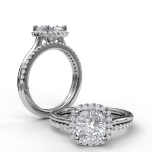 Classic Cushion Halo Engagement Ring