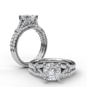 Distinctive Diamond Engagement Ring with a Subtle Split Band