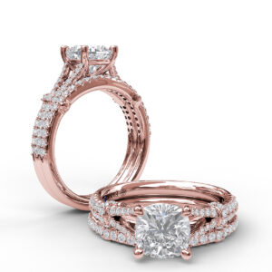 Classic Diamond Engagement Ring with Beautiful Side Detail