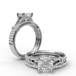 Classic Diamond Engagement Ring with Beautiful Side Detail