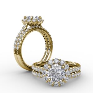 Classic Round Halo Engagement Ring