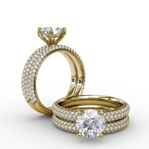 Classic Solitaire Engagement Ring With Seamless Pav?? Band