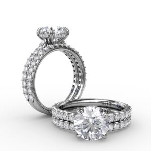 Classic Round Diamond Solitaire Engagement Ring With Hidden Pav?? Halo