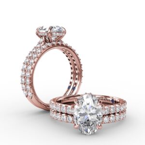 Classic Oval Diamond Solitaire Engagement Ring With Hidden Pav?? Halo