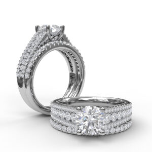 Tapered Shared Prong Engagement Ring