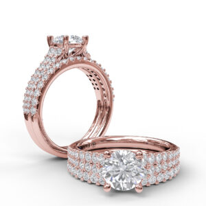 Double Row Graduated Engagement Ring