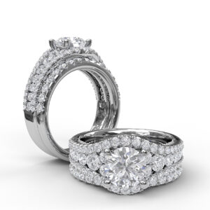 Graduated Diamond Encrusted Engagement Ring