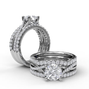 Alternating Diamond Twist Engagement Ring