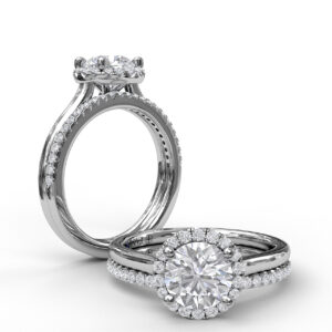 Classic Round Halo Engagement Ring