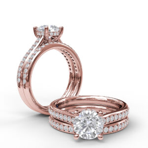 Single Row Detailed Engagement Ring