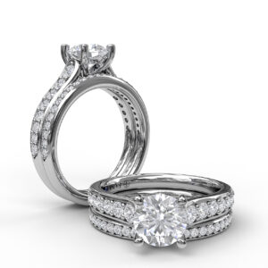 Classic Single Row Diamond Engagement Ring