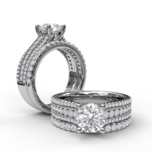 Three Row Stepped Engagement Ring