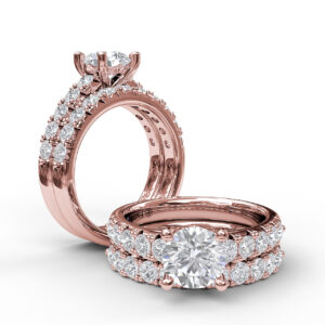 Handset French Pave Diamond Engagement Ring