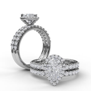 Classic Diamond Halo Engagement Ring with a Gorgeous Side Profile