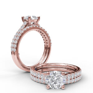 Delicate Classic Engagement Ring with Delicate Side Detail