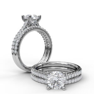 Classic Diamond Engagement Ring with Beautiful Side Detail