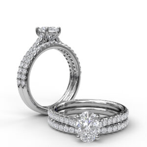 Classic Diamond Engagement Ring with Beautiful Side Detail