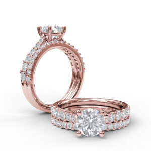 Delicate Classic Engagement Ring with Delicate Side Detail