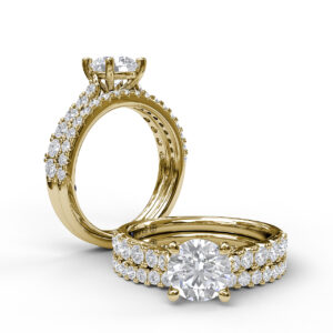 Delicate Classic Engagement Ring with Delicate Side Detail