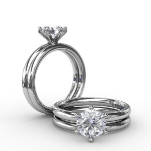 Classic Six-Prong Round Diamond Solitaire Engagement Ring