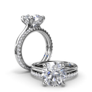 Classic Hidden Halo Diamond Engagement Ring