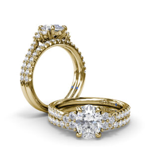 Clustered Diamond Engagement Ring