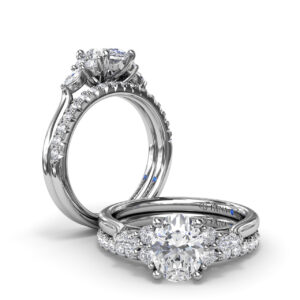 Marquise Side Cluster Diamond Engagement Ring