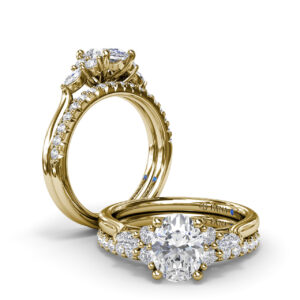 Marquise Side Cluster Diamond Engagement Ring