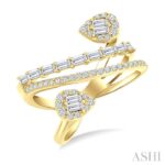 14K Yellow Gold Pear Shape Fusion Natural Mined Diamond Ring
