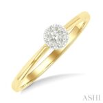10K Yellow Gold Round Petite Natural Mined Diamond Solitaire Ring